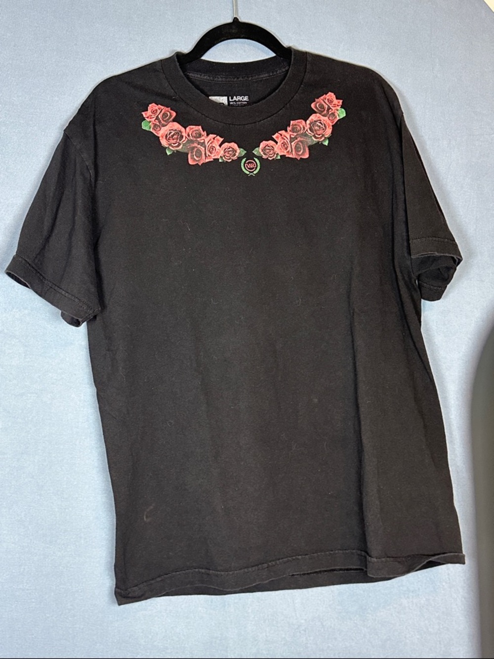 Young & Reckless Rose Graphic Tee Mens Large Black Streetwear T Shirt